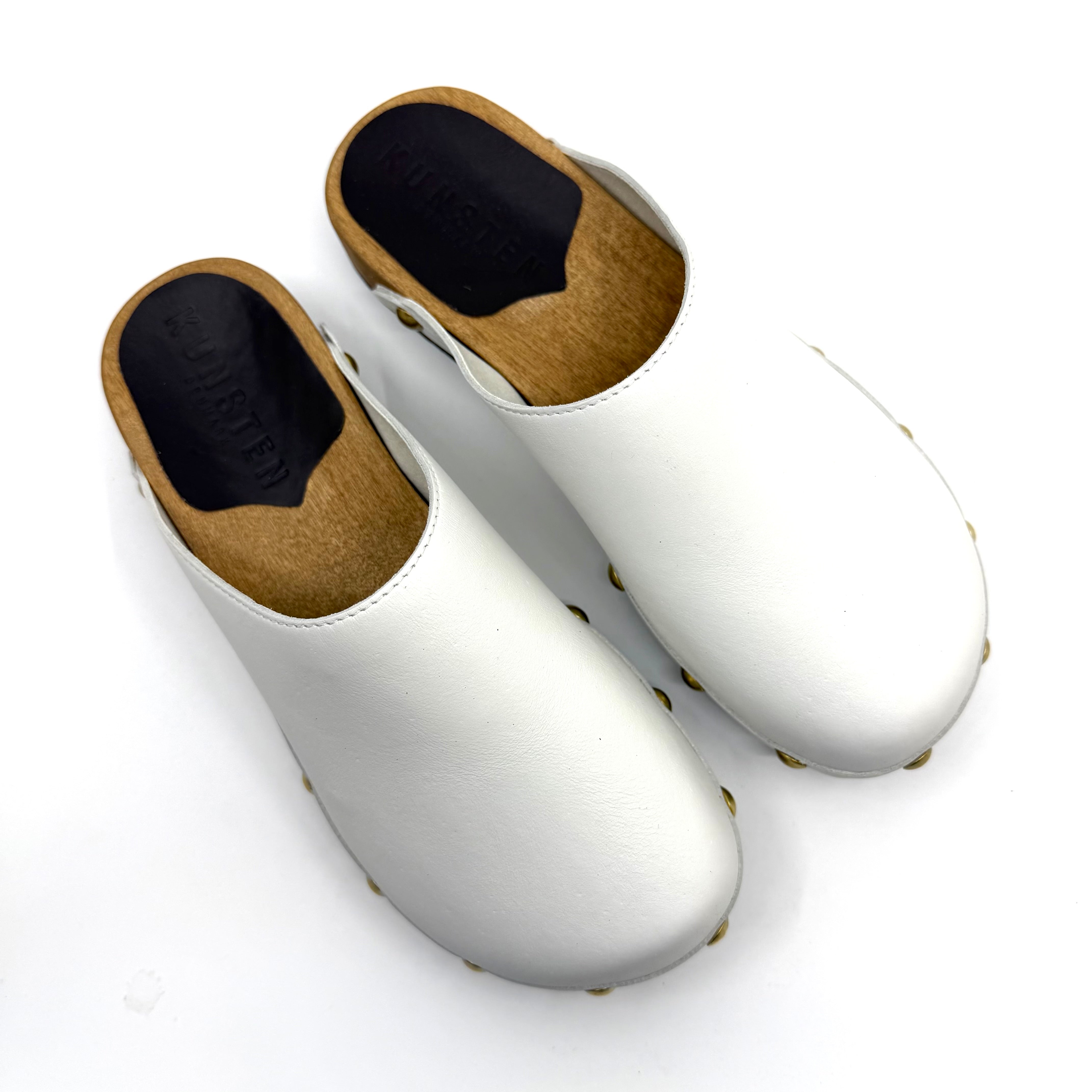 Ella I White Leather Studs