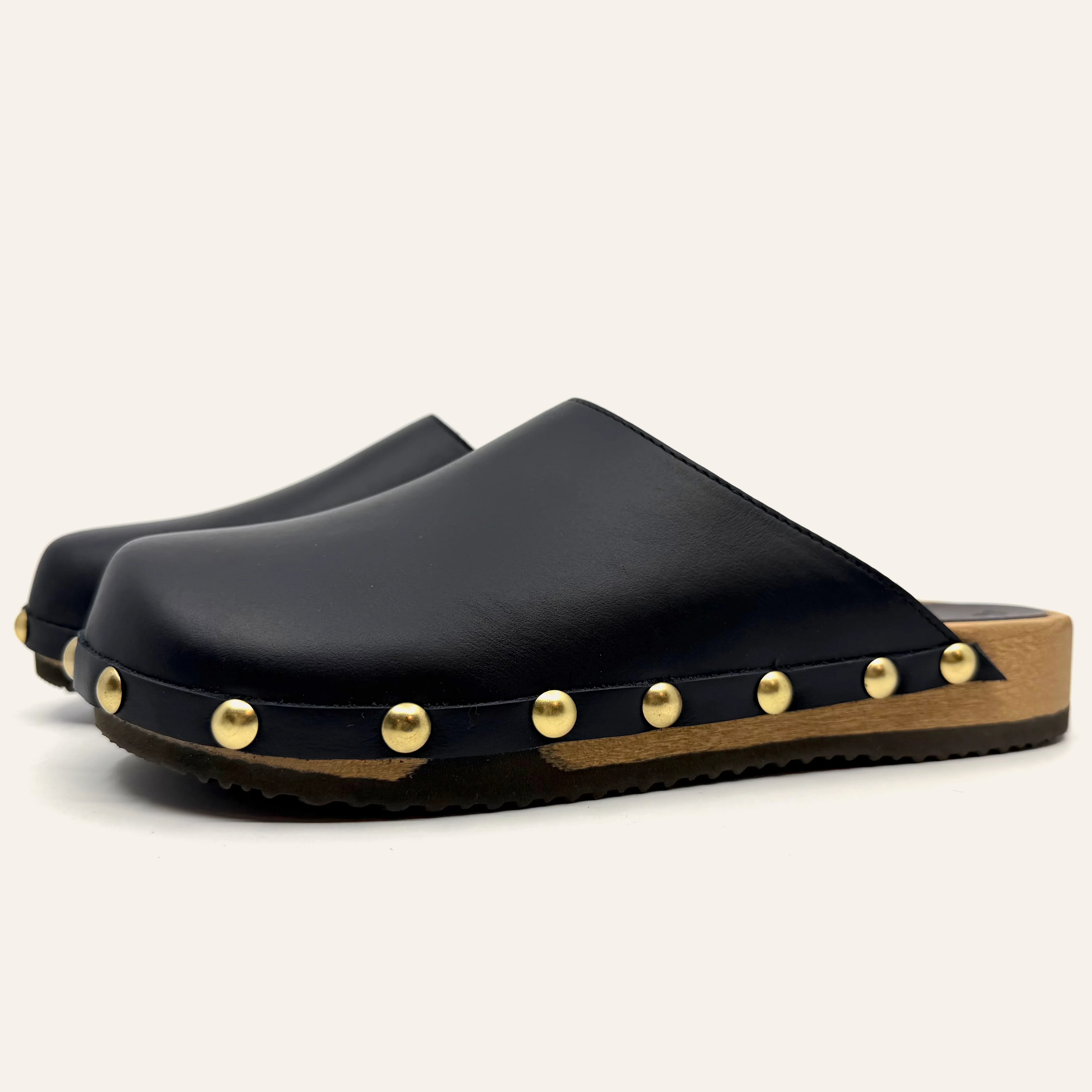 Ella | Black Leather Studs