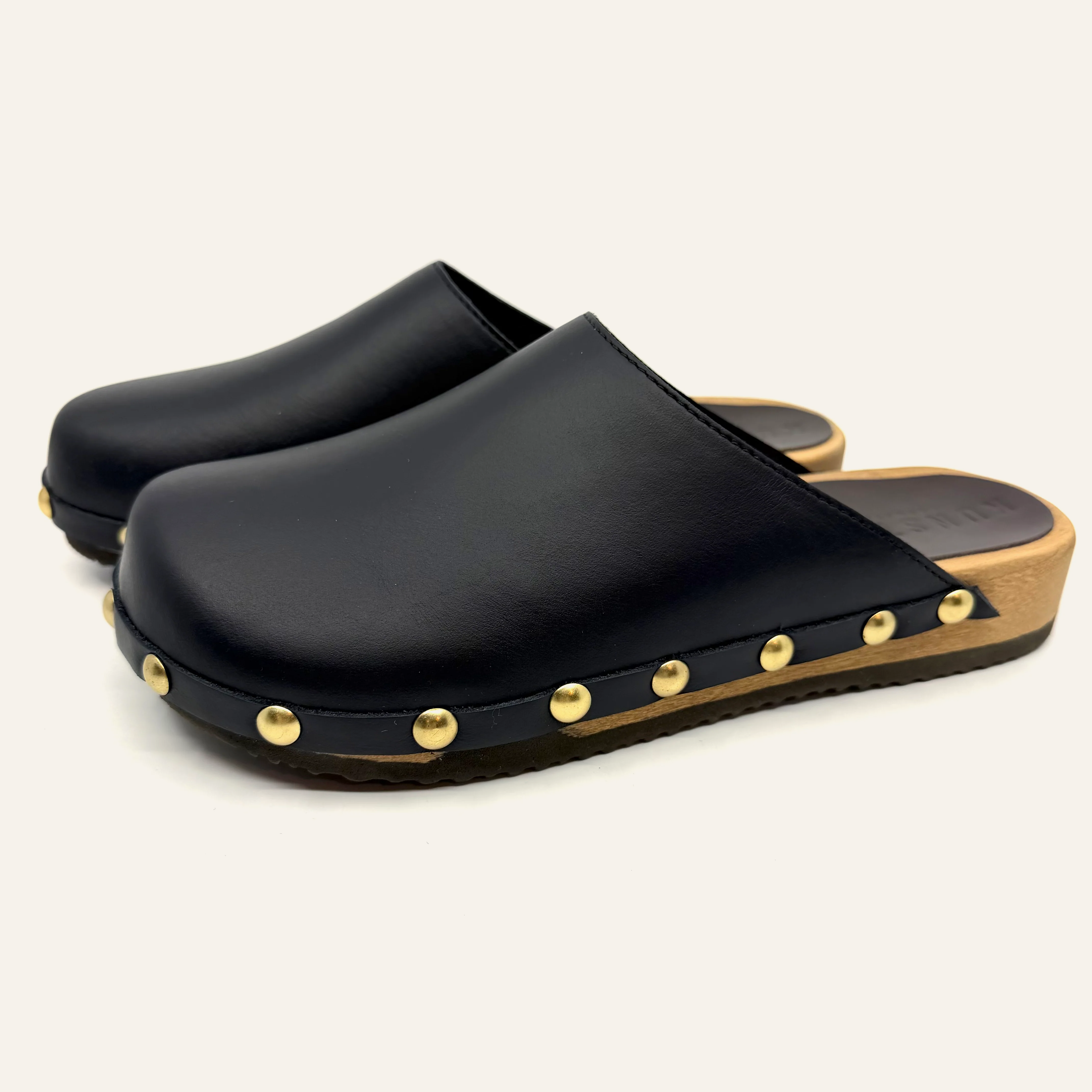 Ella | Black Leather Studs