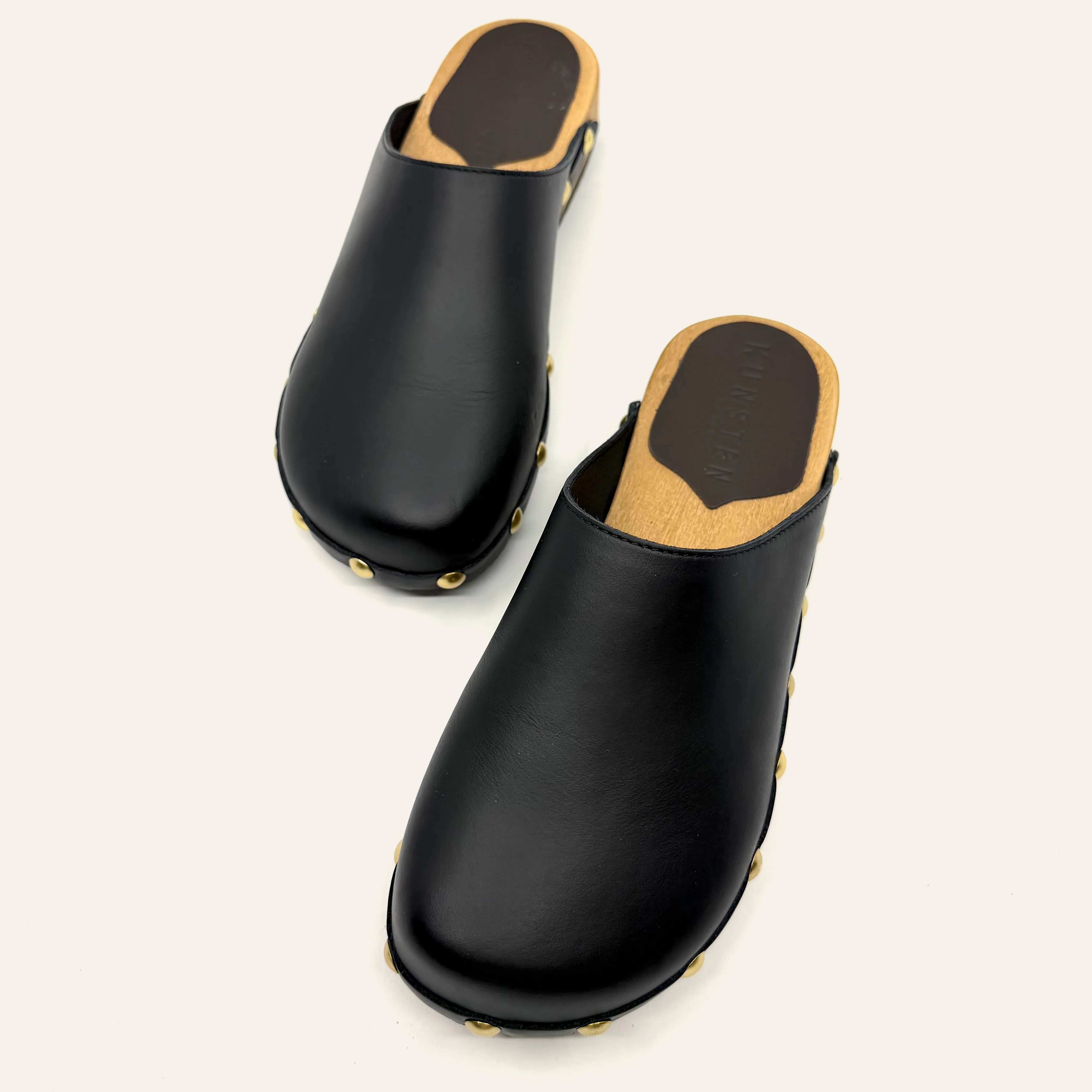 Ella | Black Leather Studs