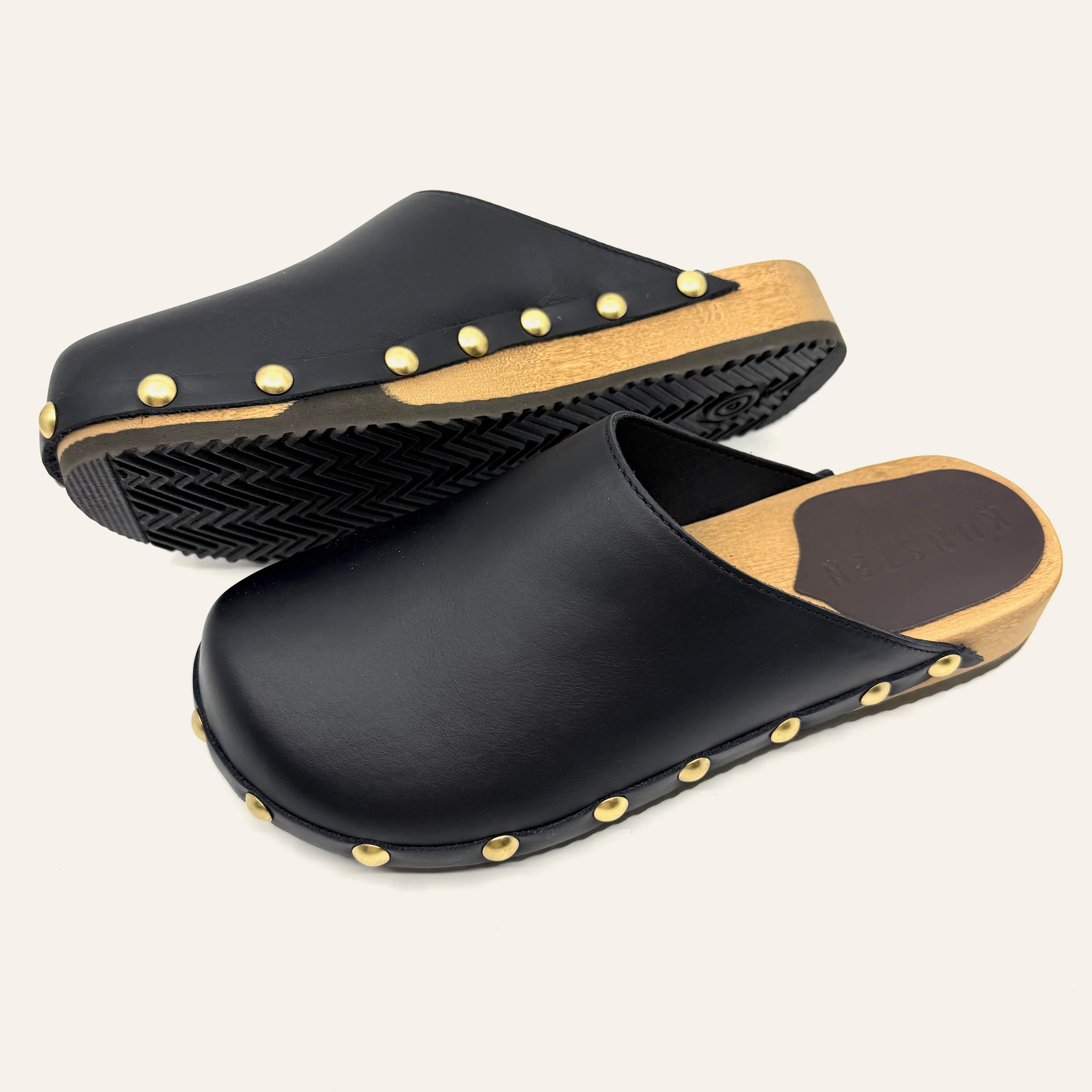 Ella | Black Leather Studs