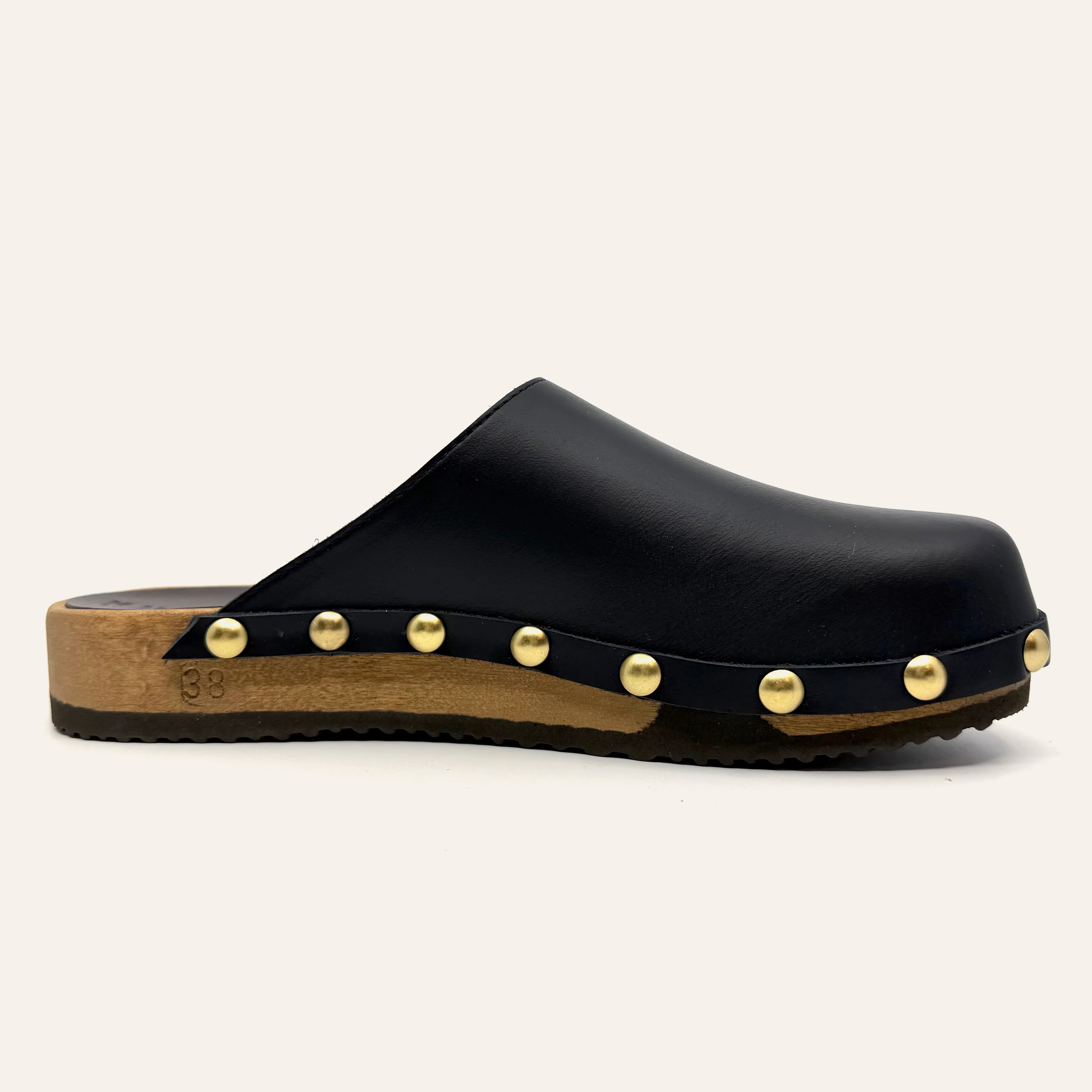 Ella | Black Leather Studs