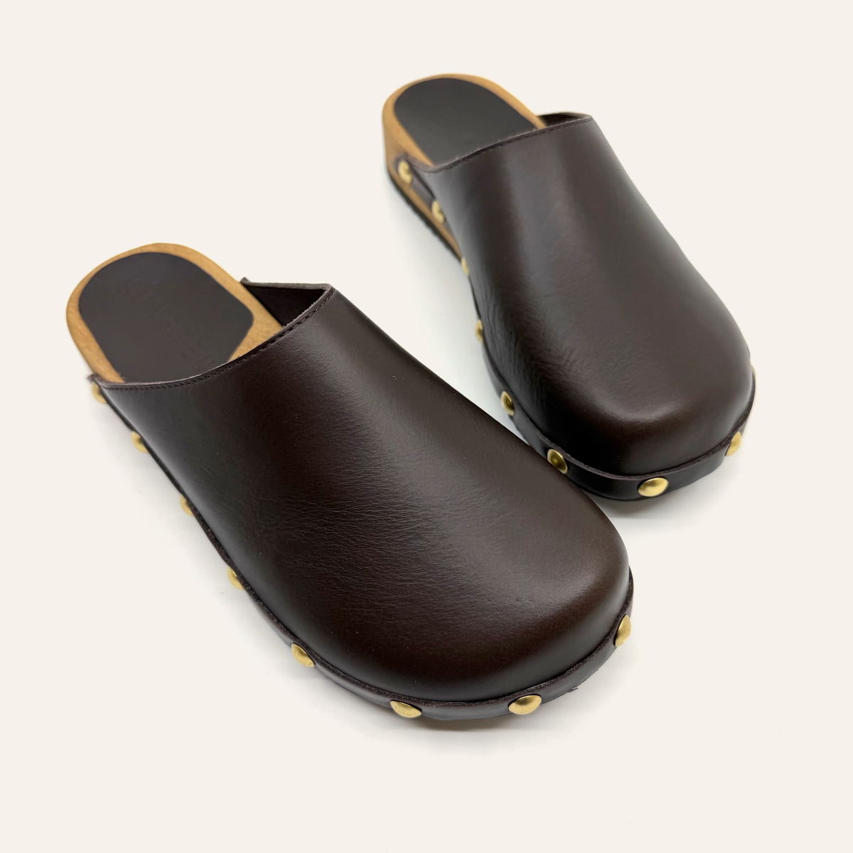 Ella | Rich Brown Leather Studs