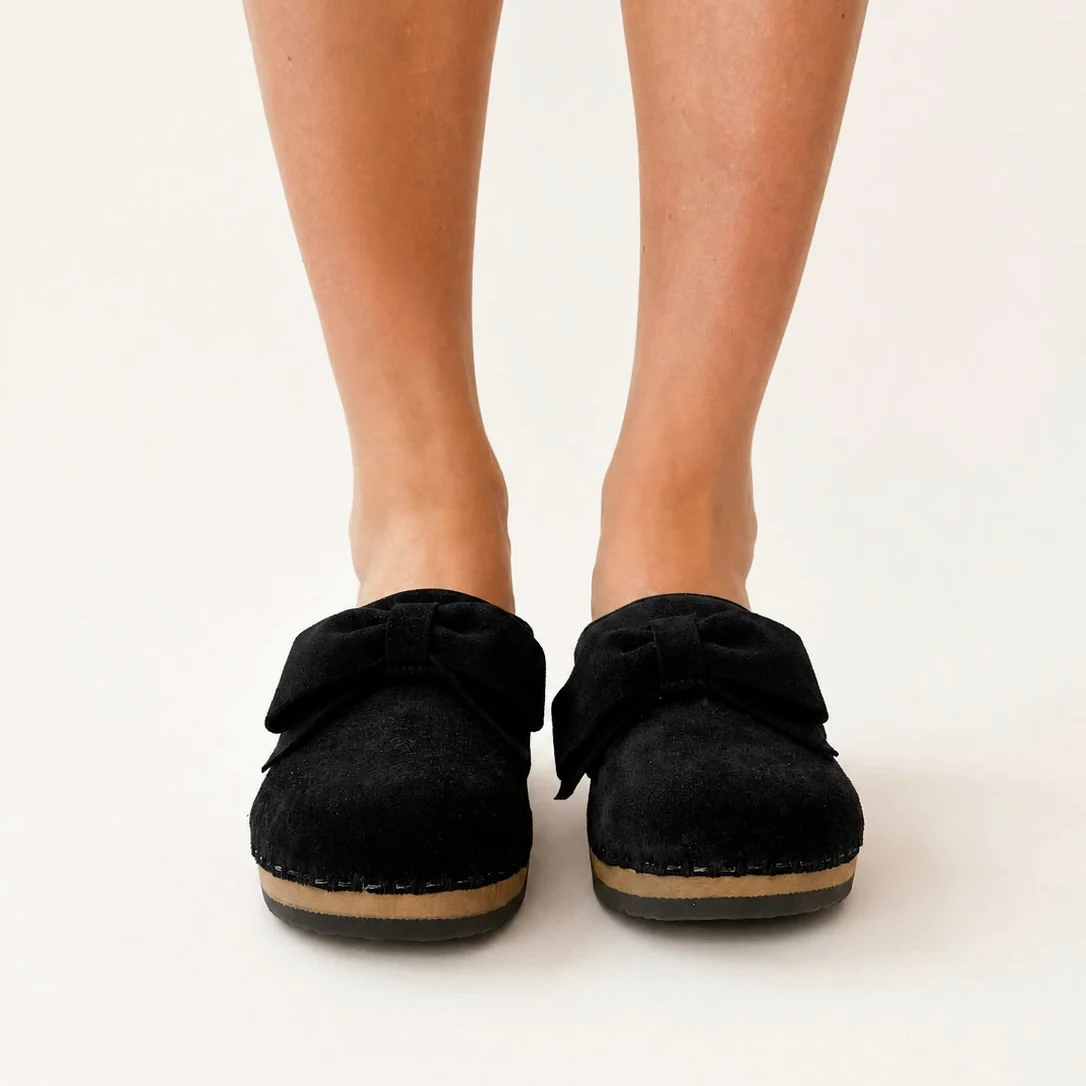 Embla Bow | Black Suede
