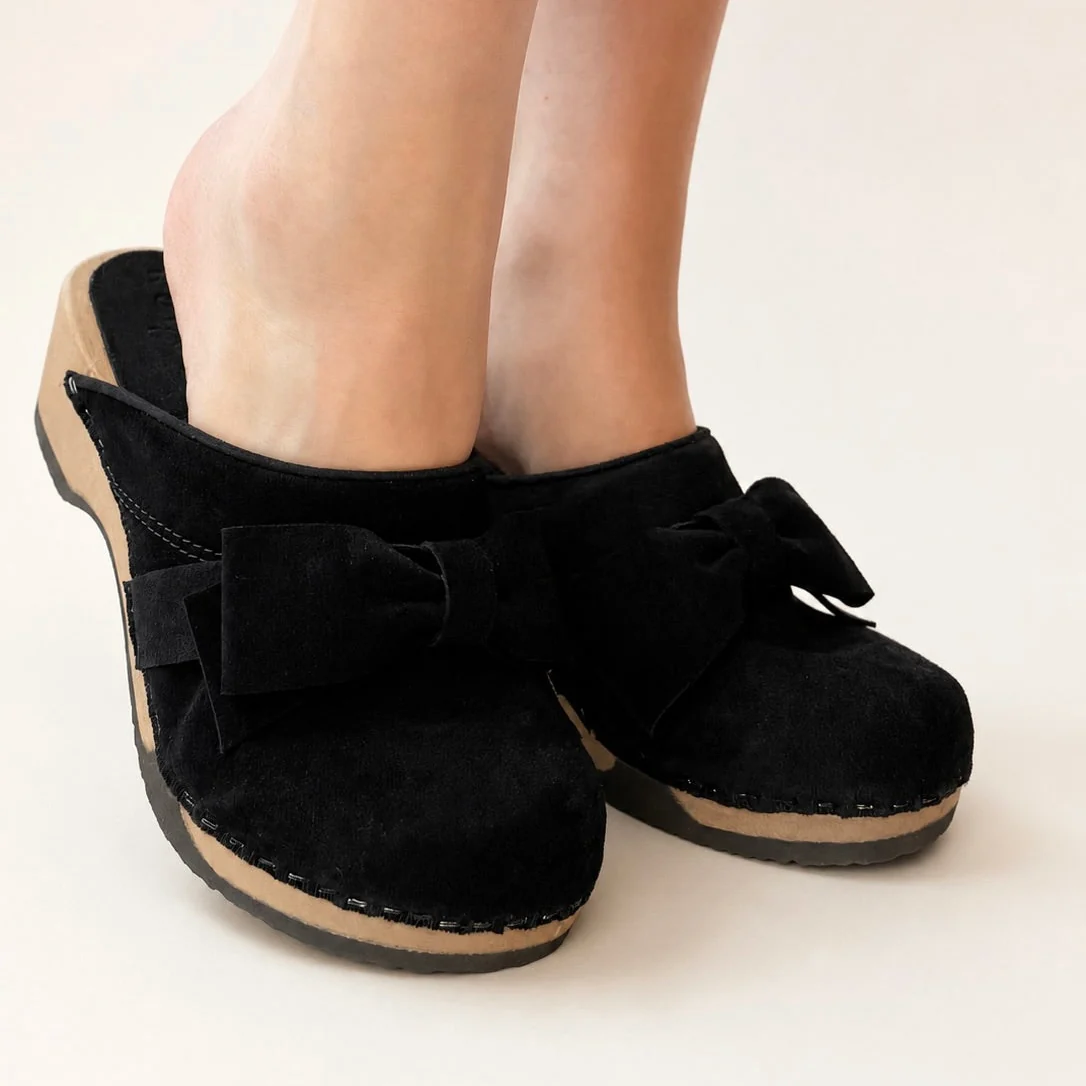 Embla Bow | Black Suede