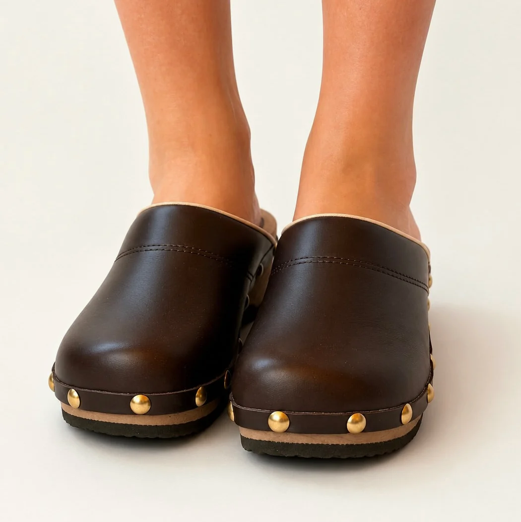 Embla | Rich Brown Leather Studs
