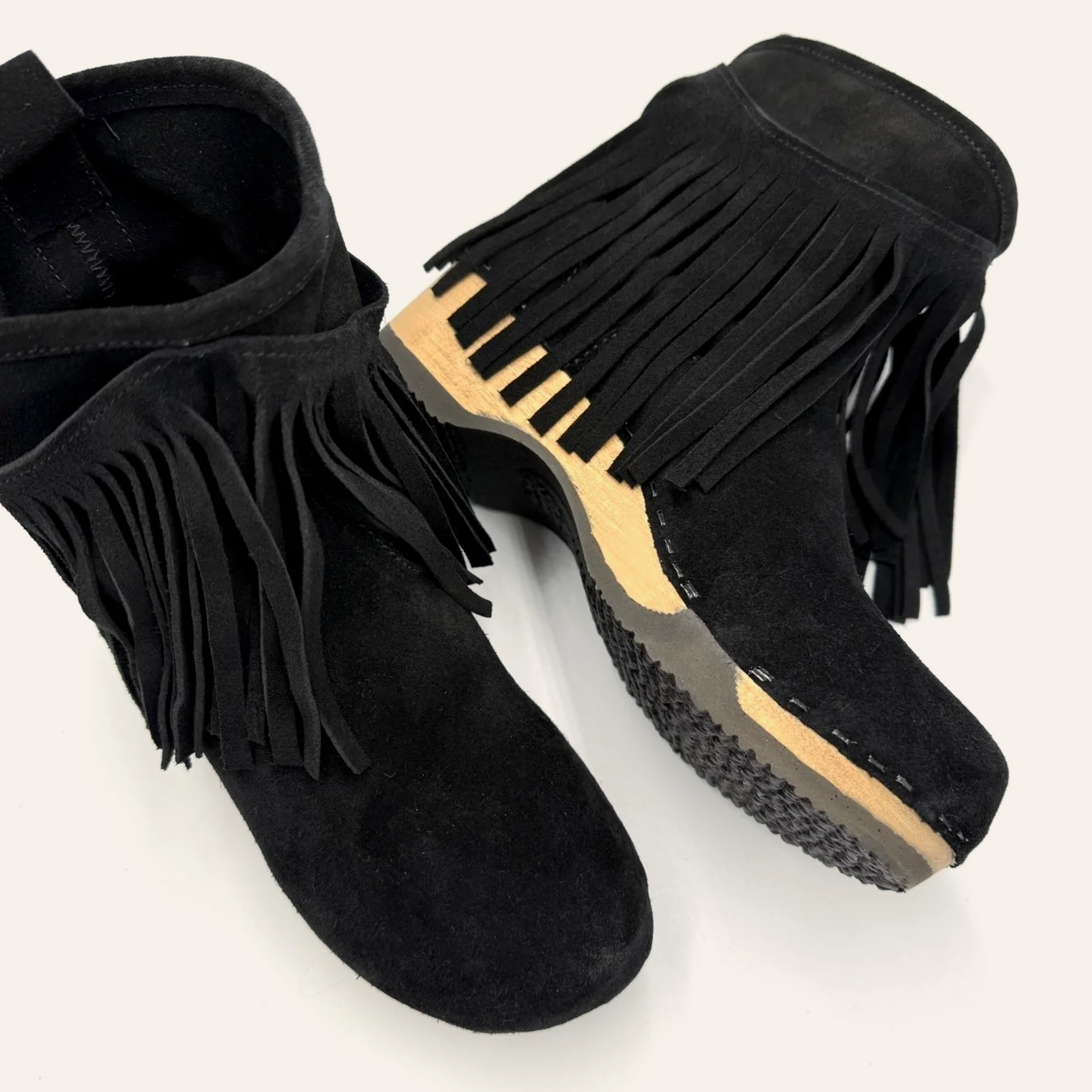Holly | Black Suede Fringes