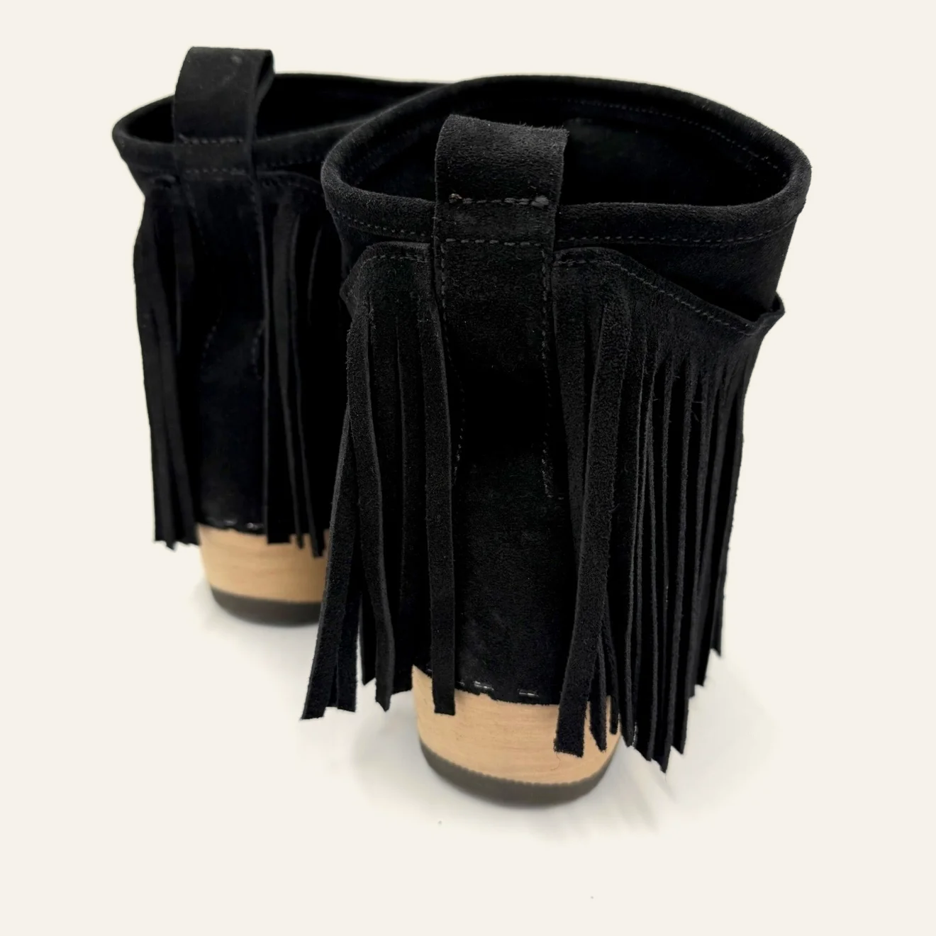 Holly | Black Suede Fringes