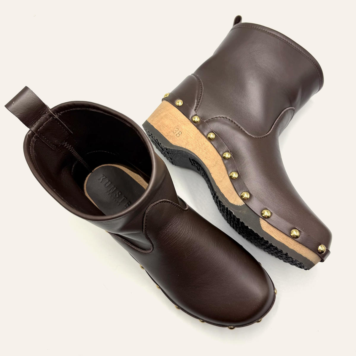 Holly | Rich Brown Leather Studs