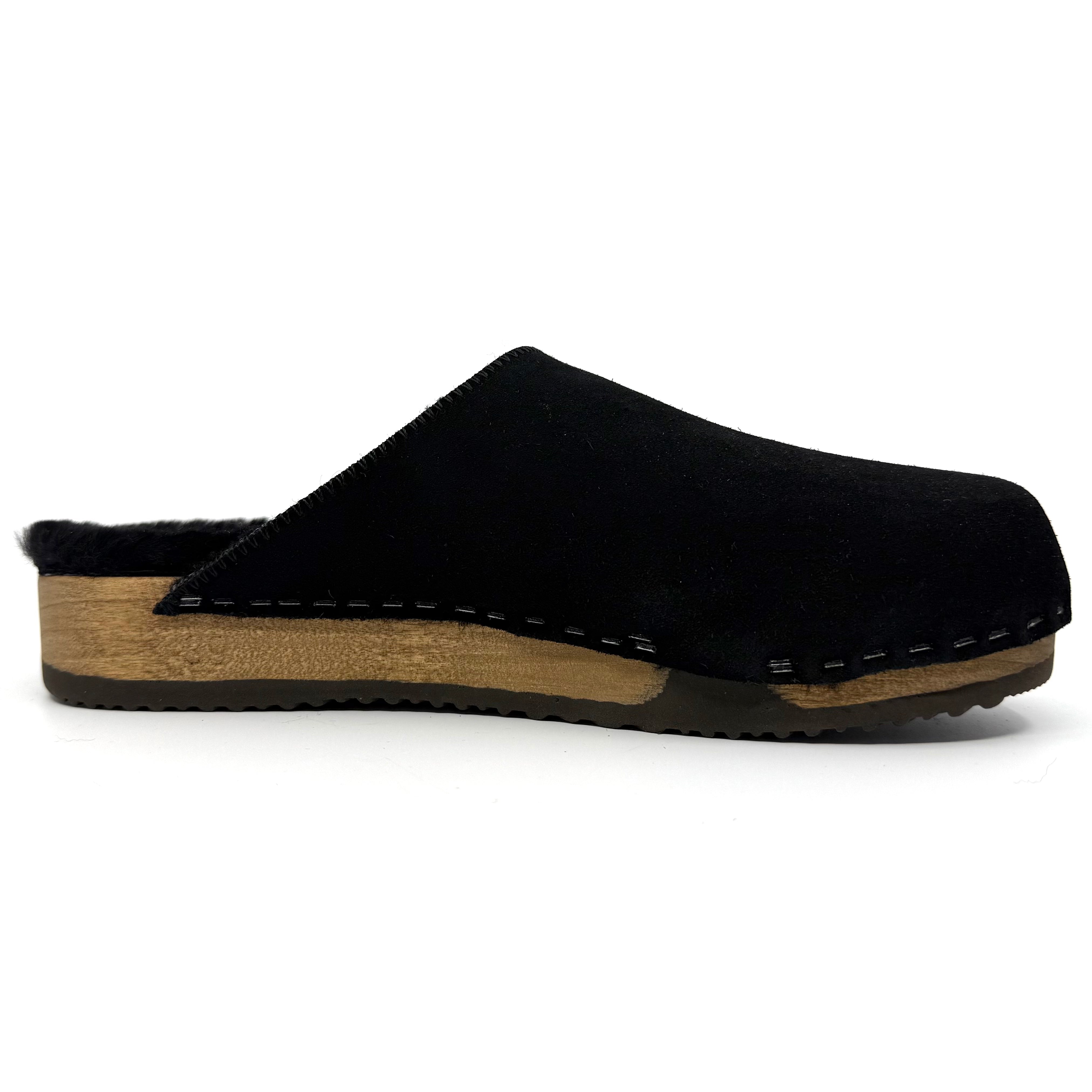 Ella I Black Suede x Black Lambswool Shearling