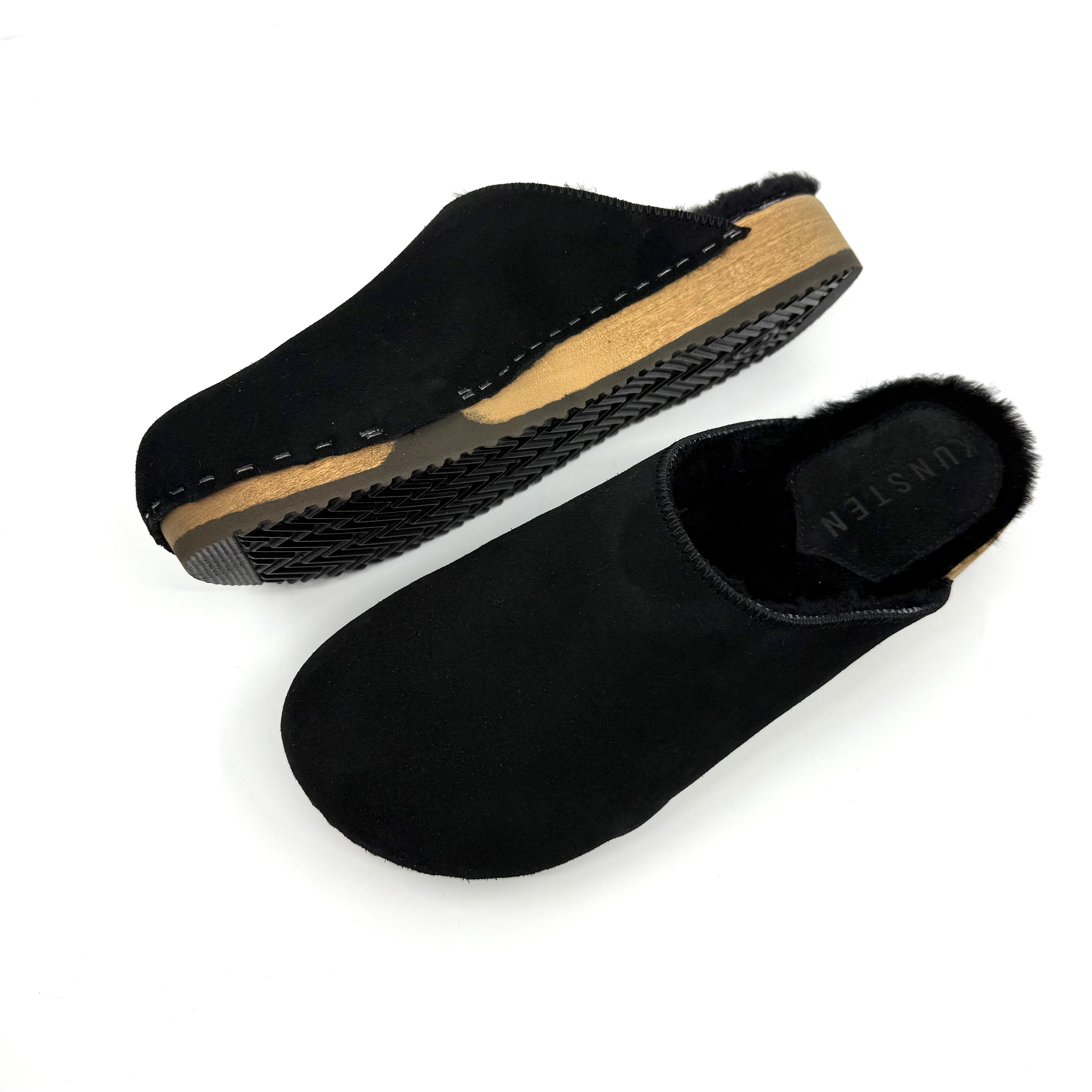 Ella I Black Suede x Black Lambswool Shearling