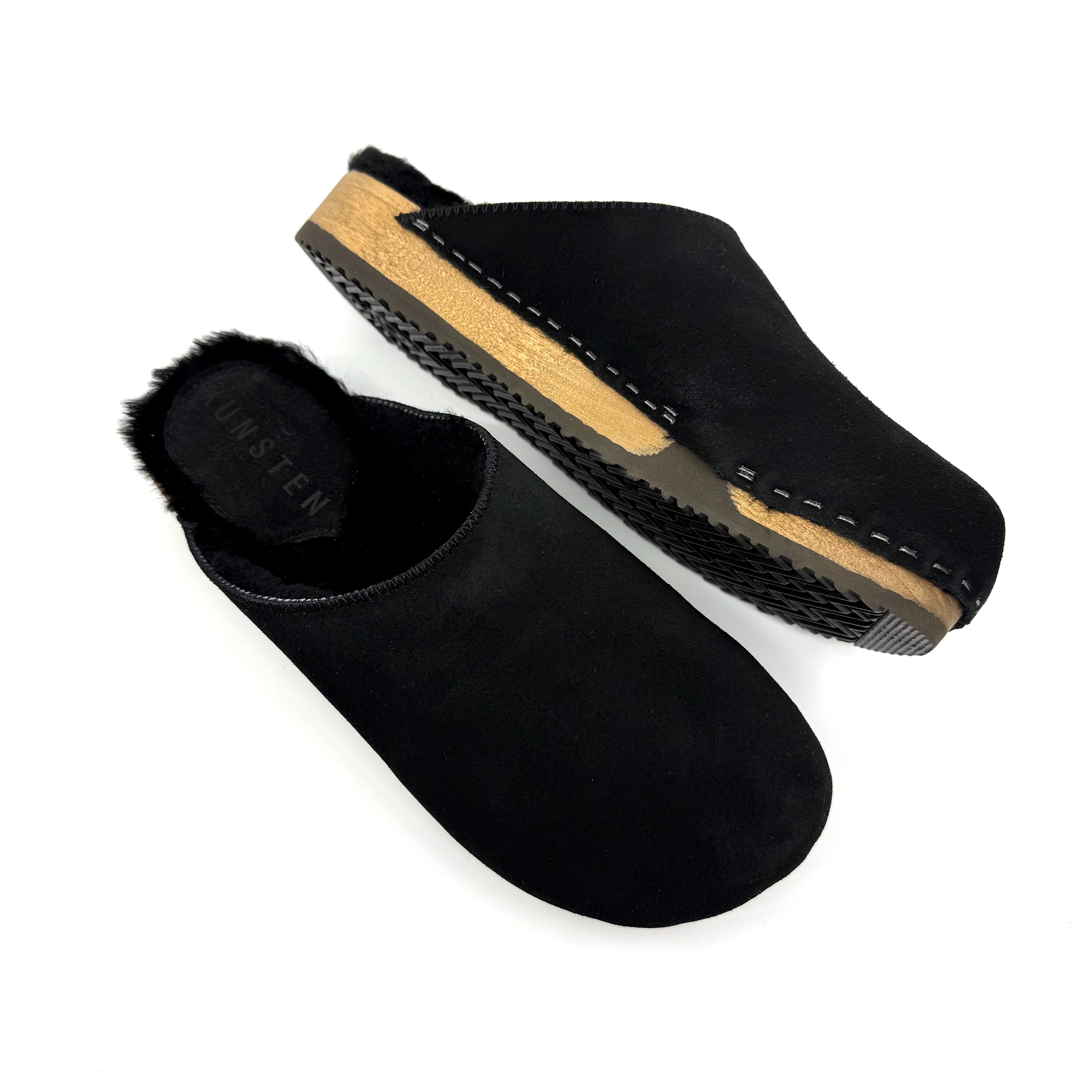 Ella I Black Suede x Black Lambswool Shearling