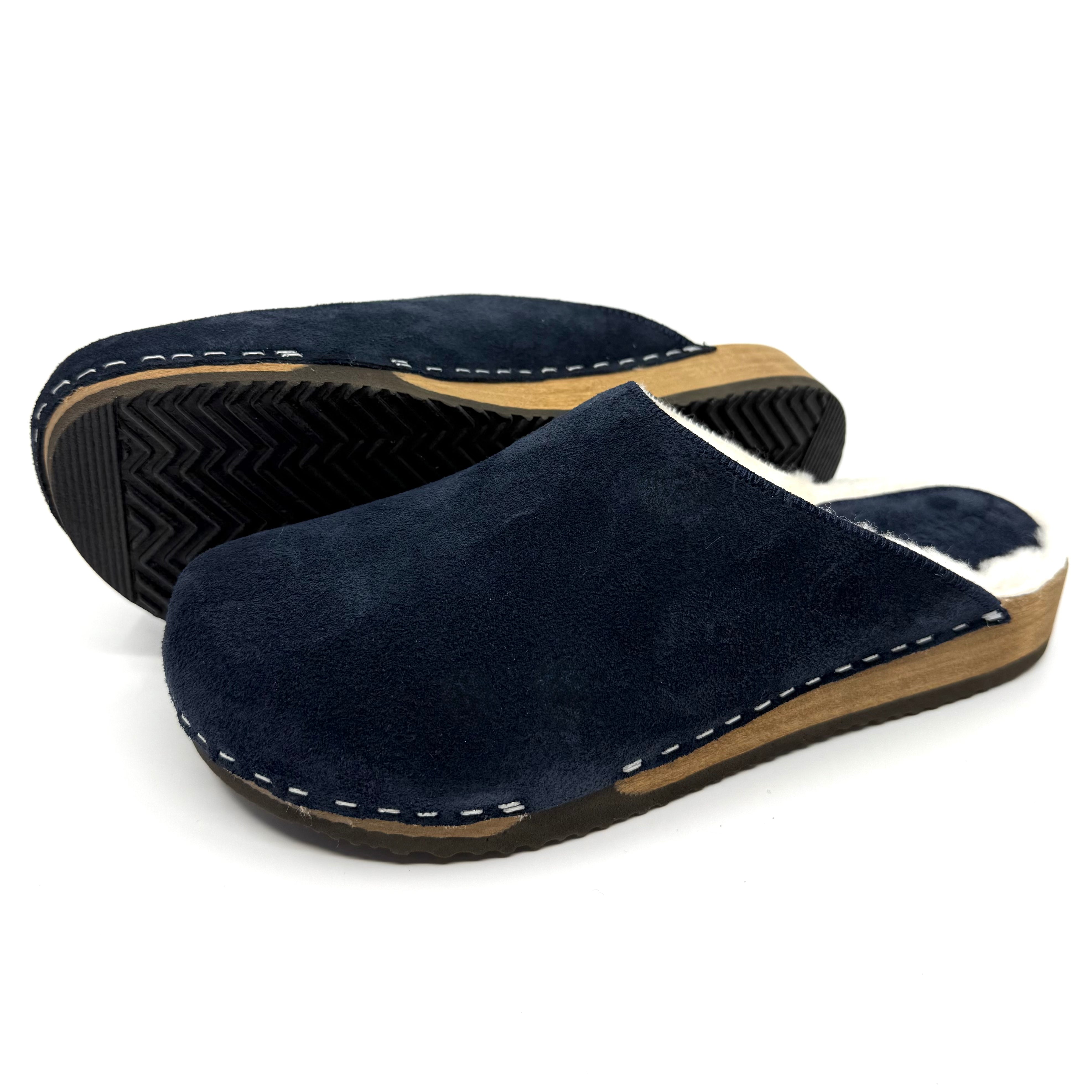 Ella I Midnight Navy Suede x White Lambswool Shearling