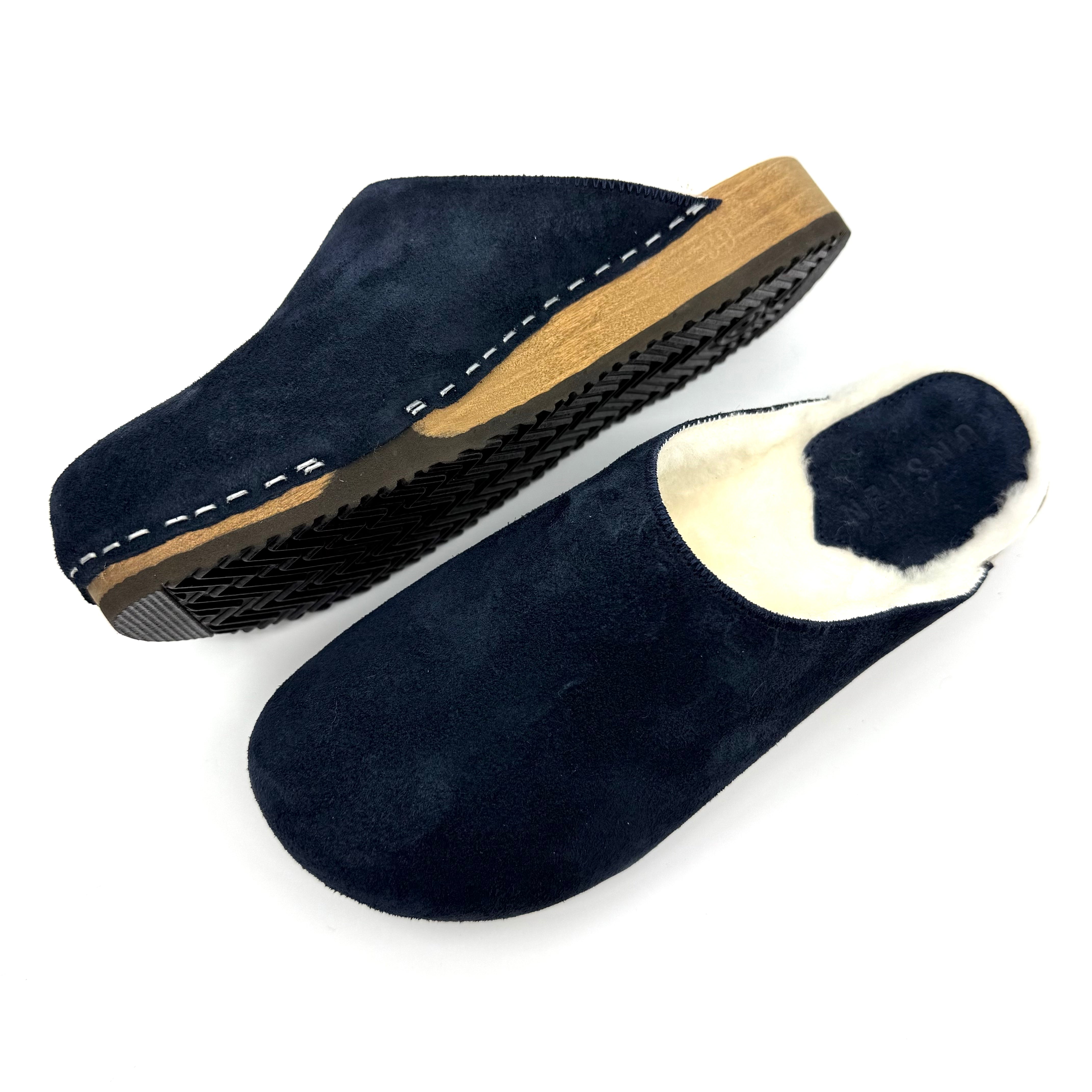 Ella I Midnight Navy Suede x White Lambswool Shearling