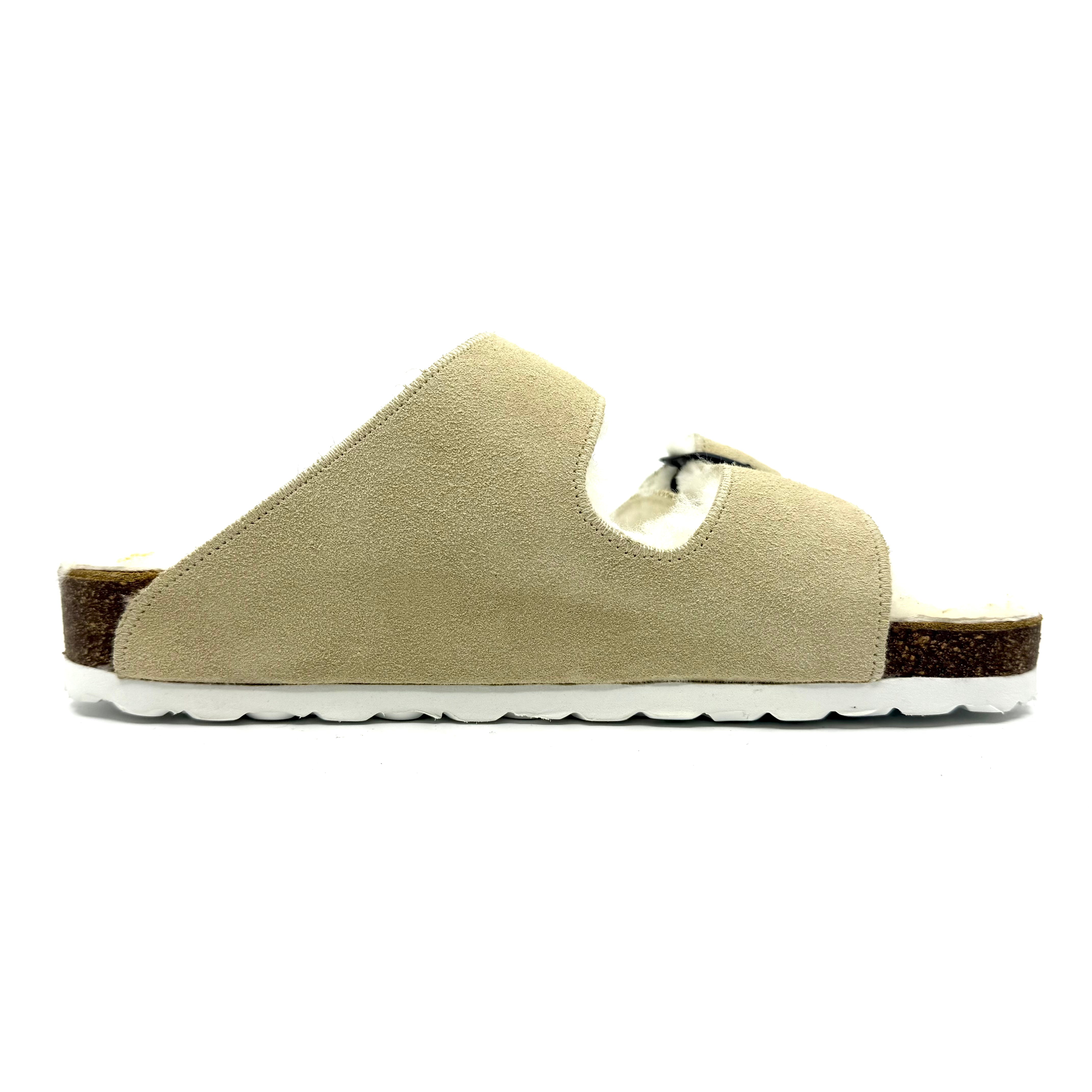 Thora I Beige Suede x Lambswool Shearling