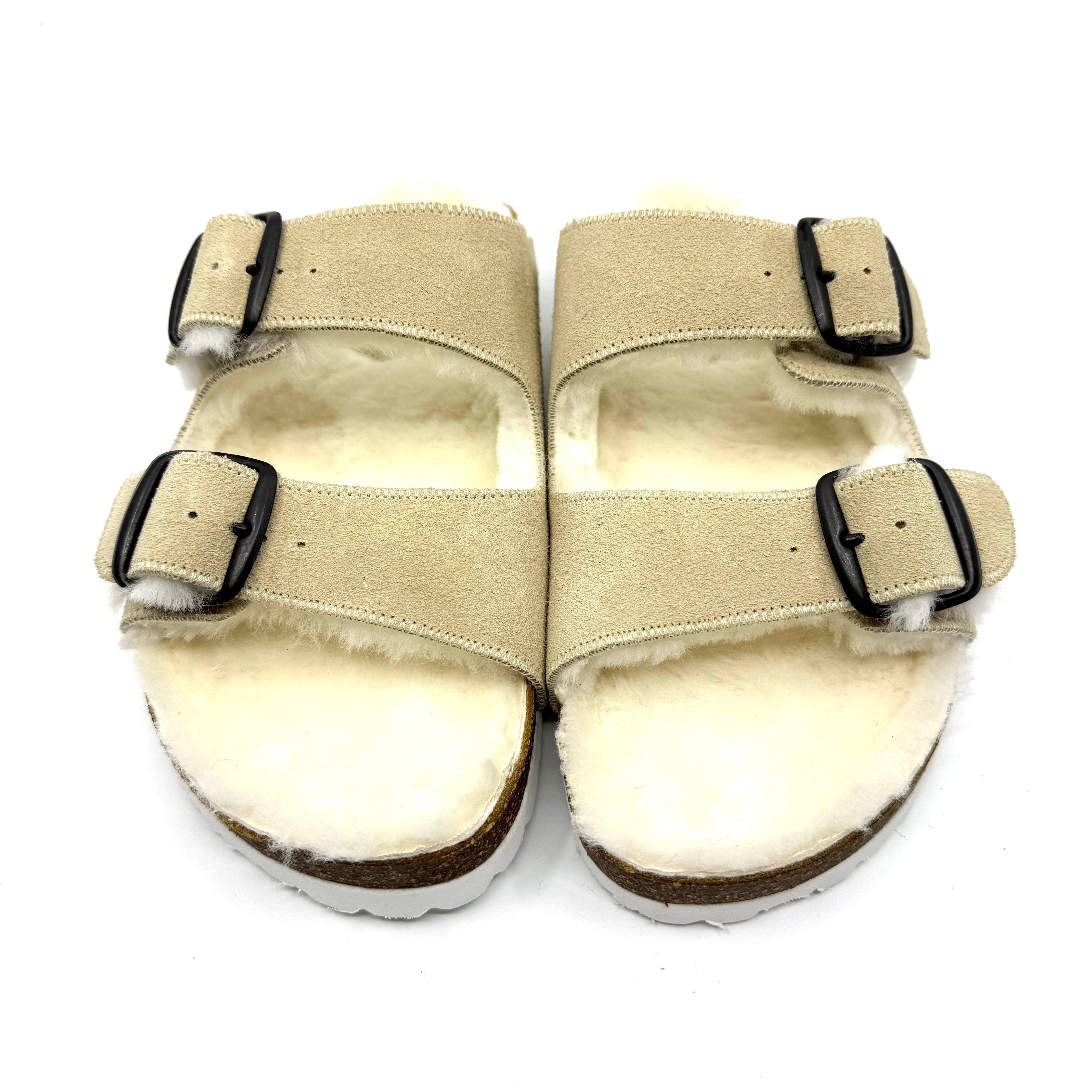 Thora I Beige Suede x Lambswool Shearling