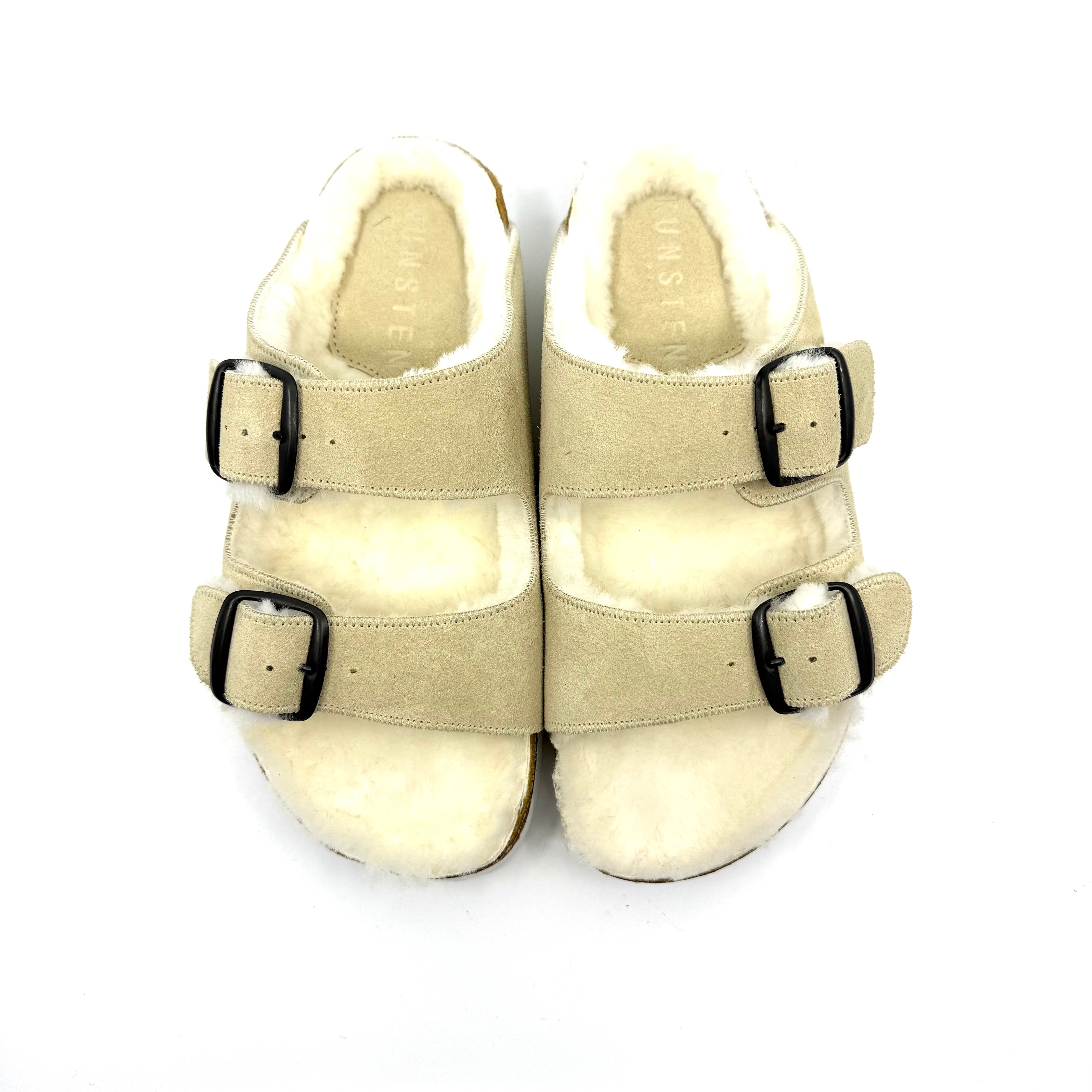 Thora I Beige Suede x Lambswool Shearling