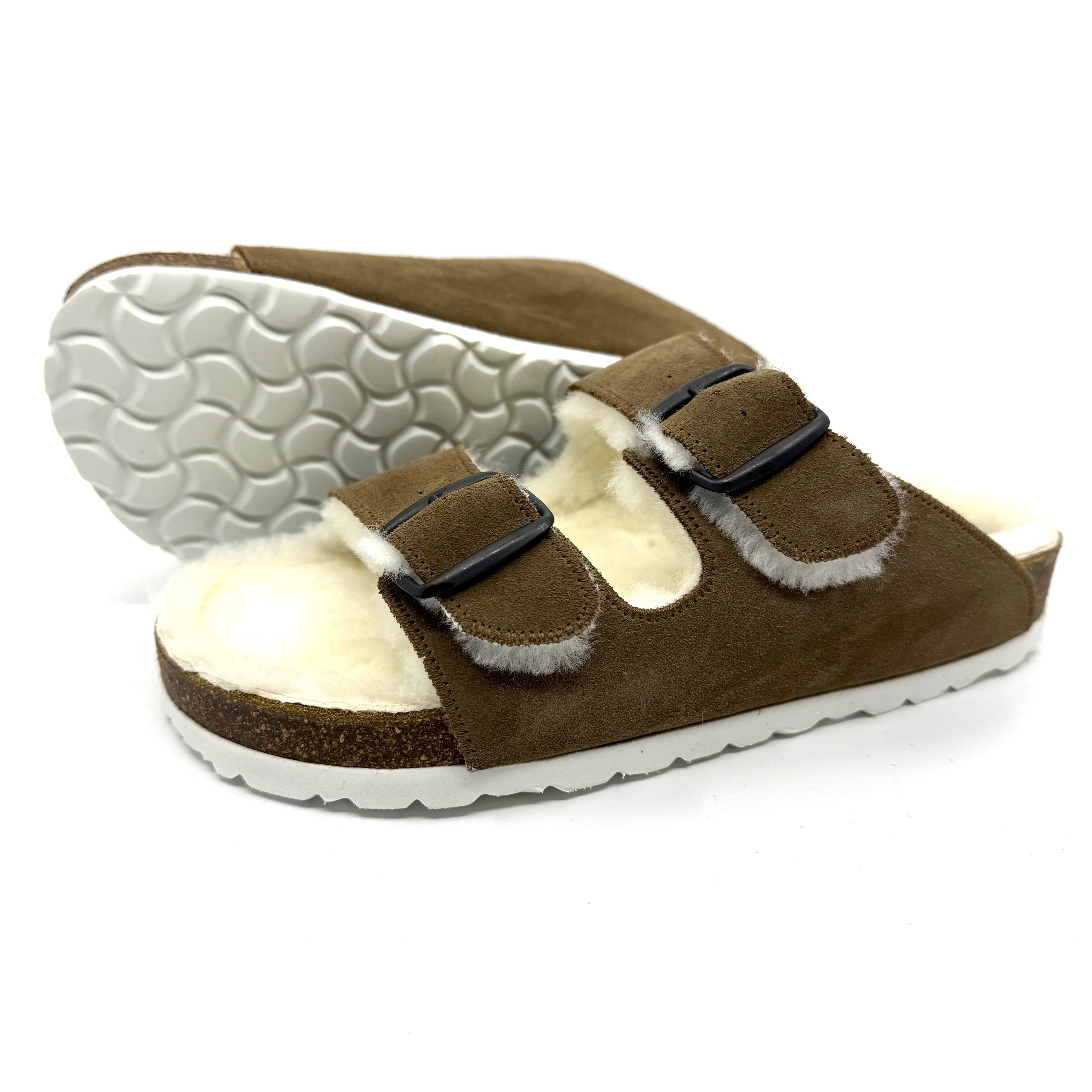 Thora I Umber Suede x Lambswool Shearling