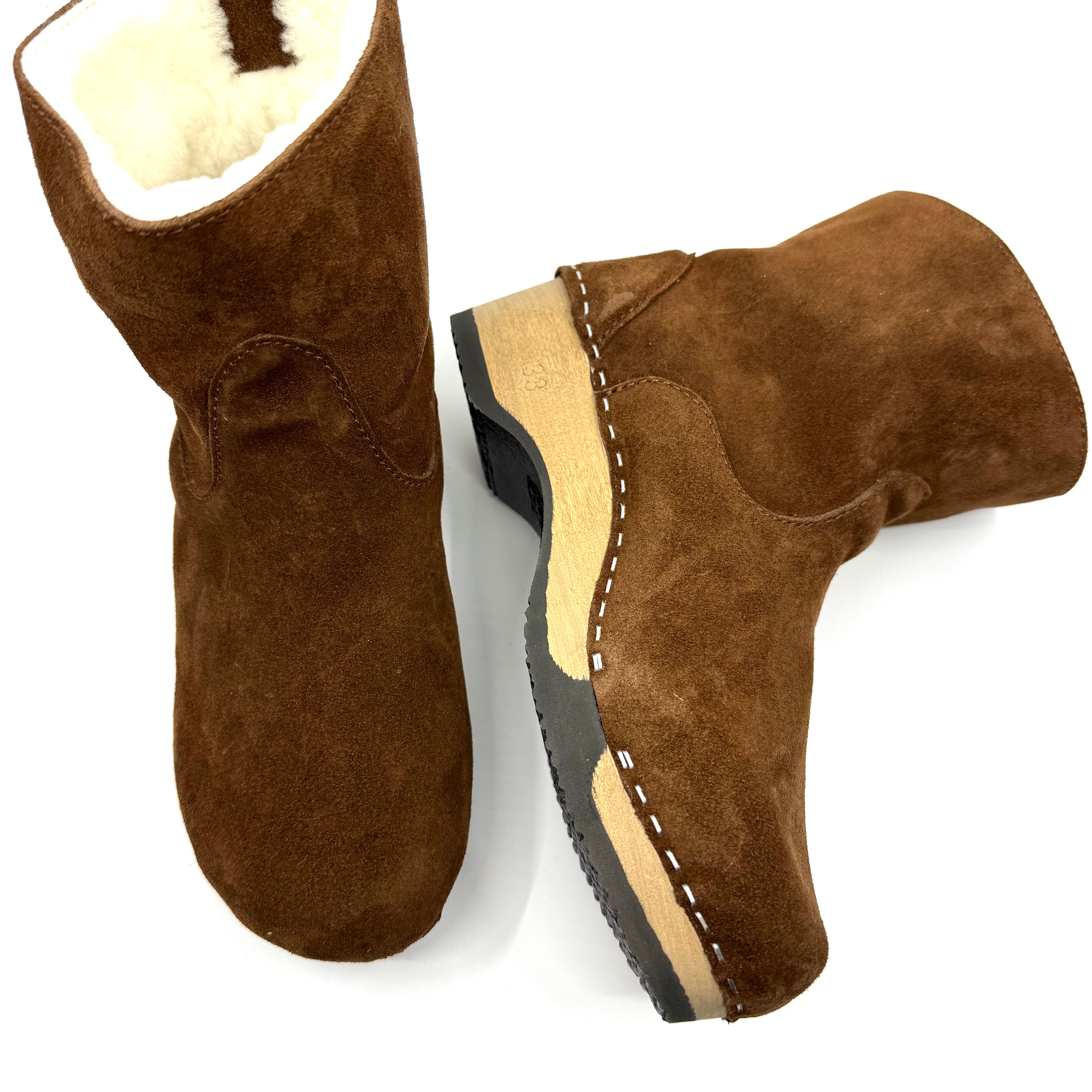 Holly | Chocolate Suede x Lambswool Shearling