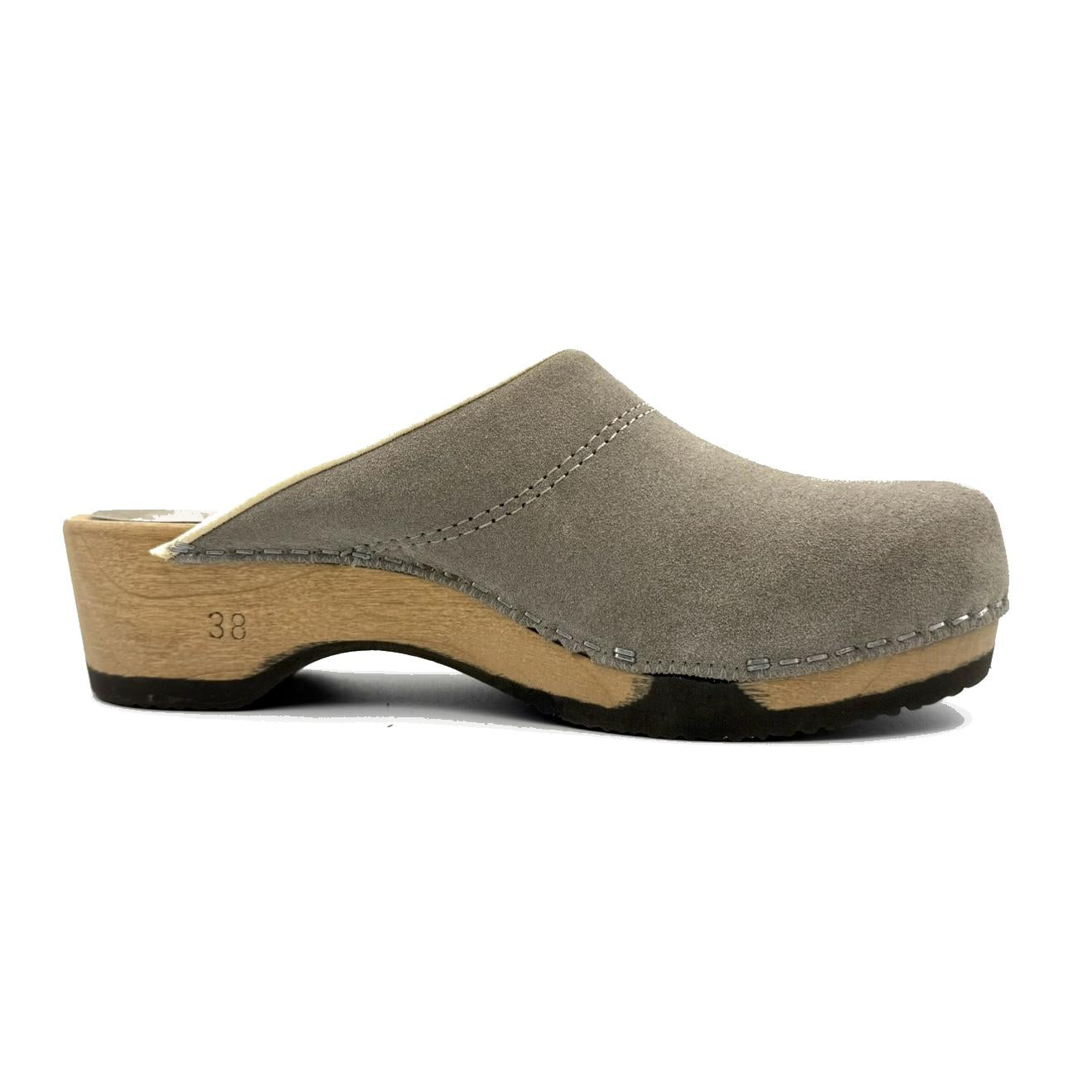 Embla clog modern design with traditional wooden base