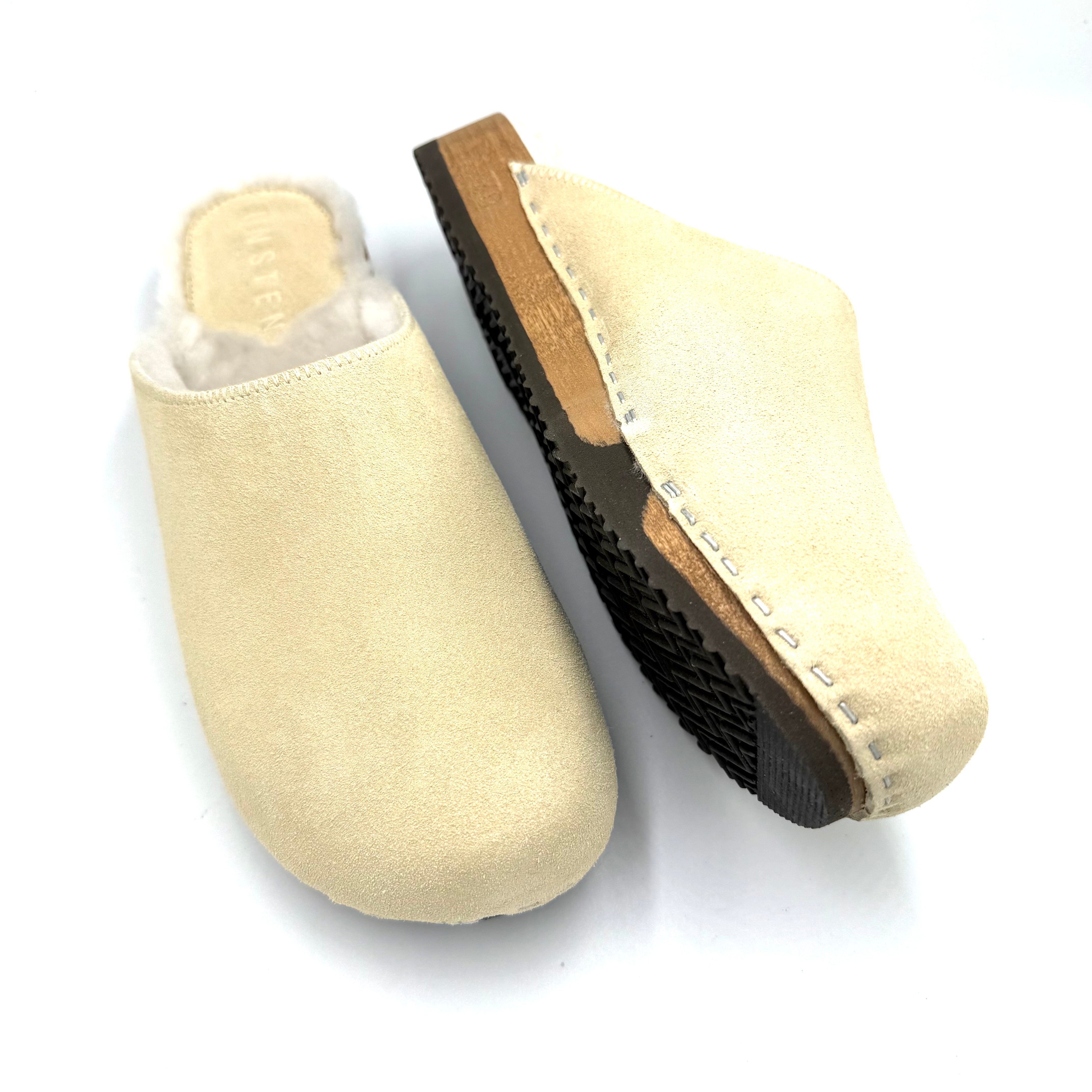 Ella I Beige Suede x Pure Lambswool