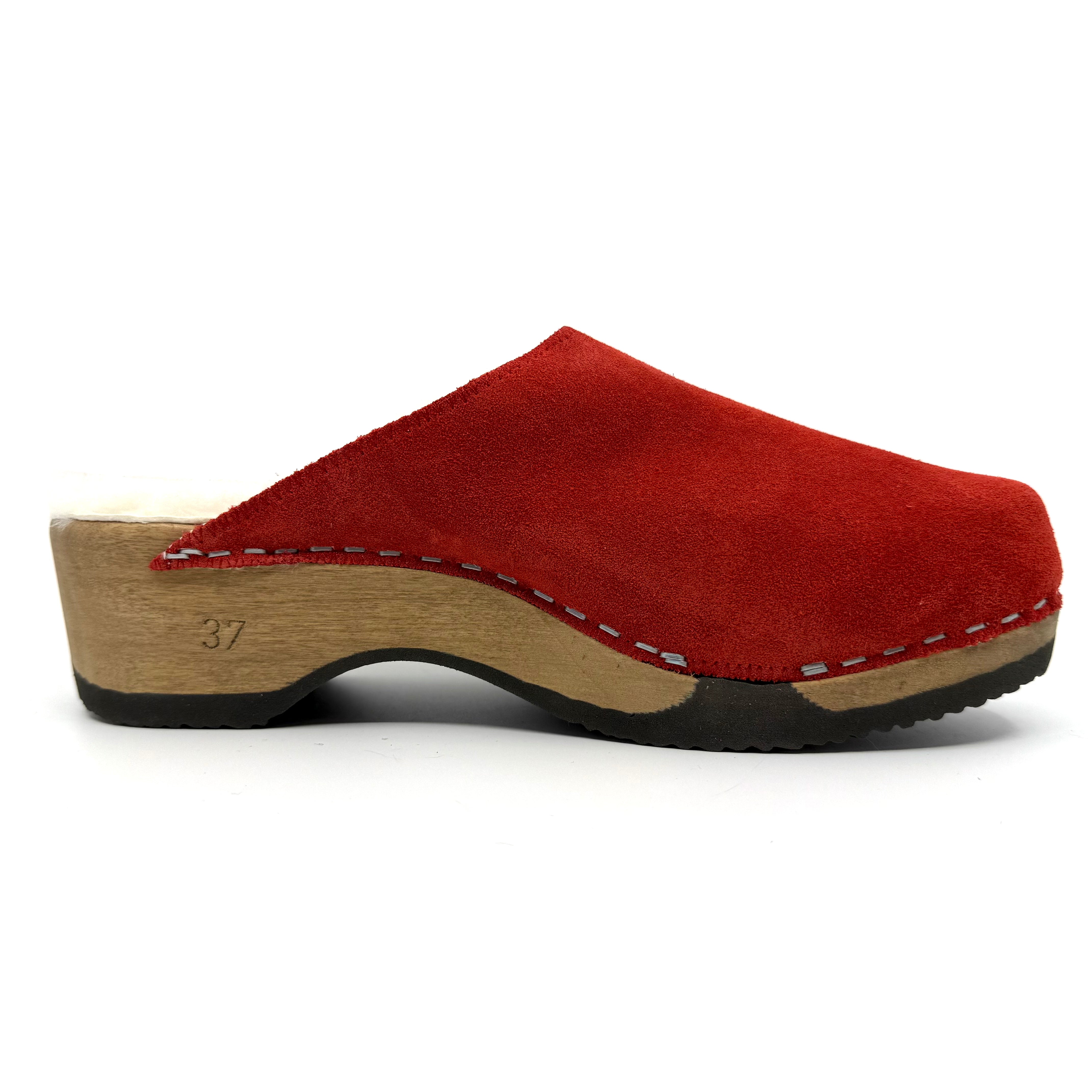 Embla I Postkasse Rød Suede x Lambswool Shearling