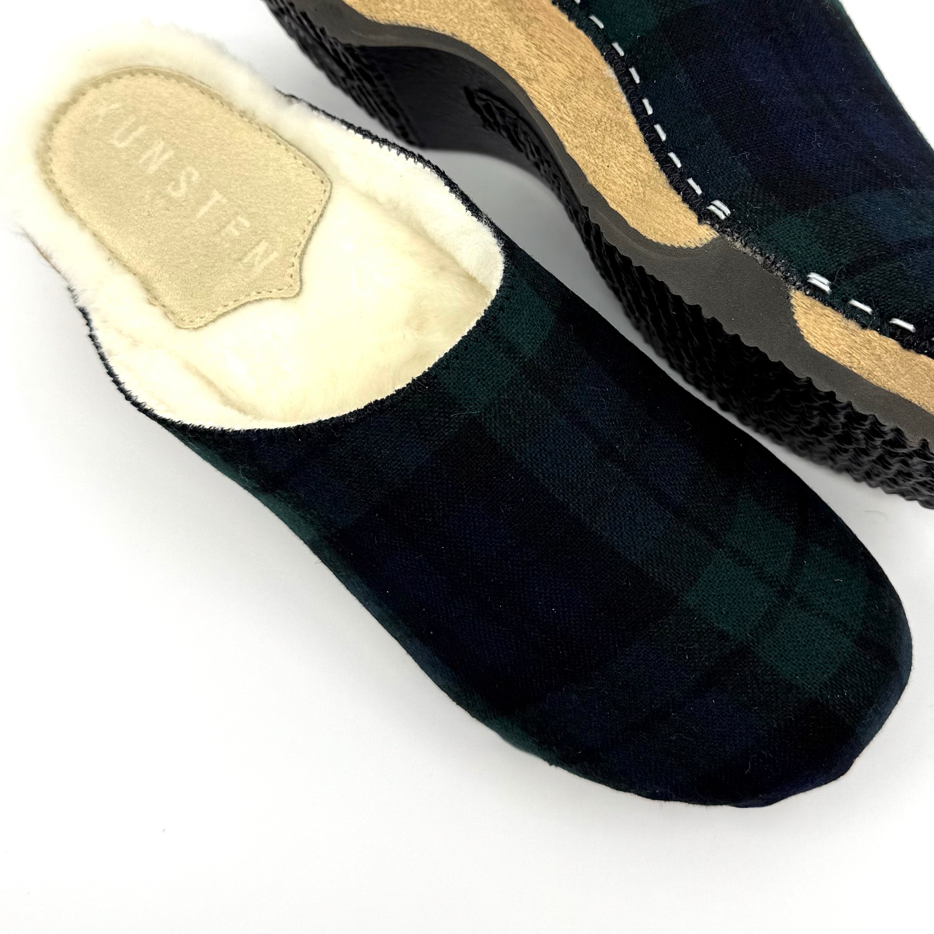 Embla I Black Watch Tartan x Lambswool Shearling