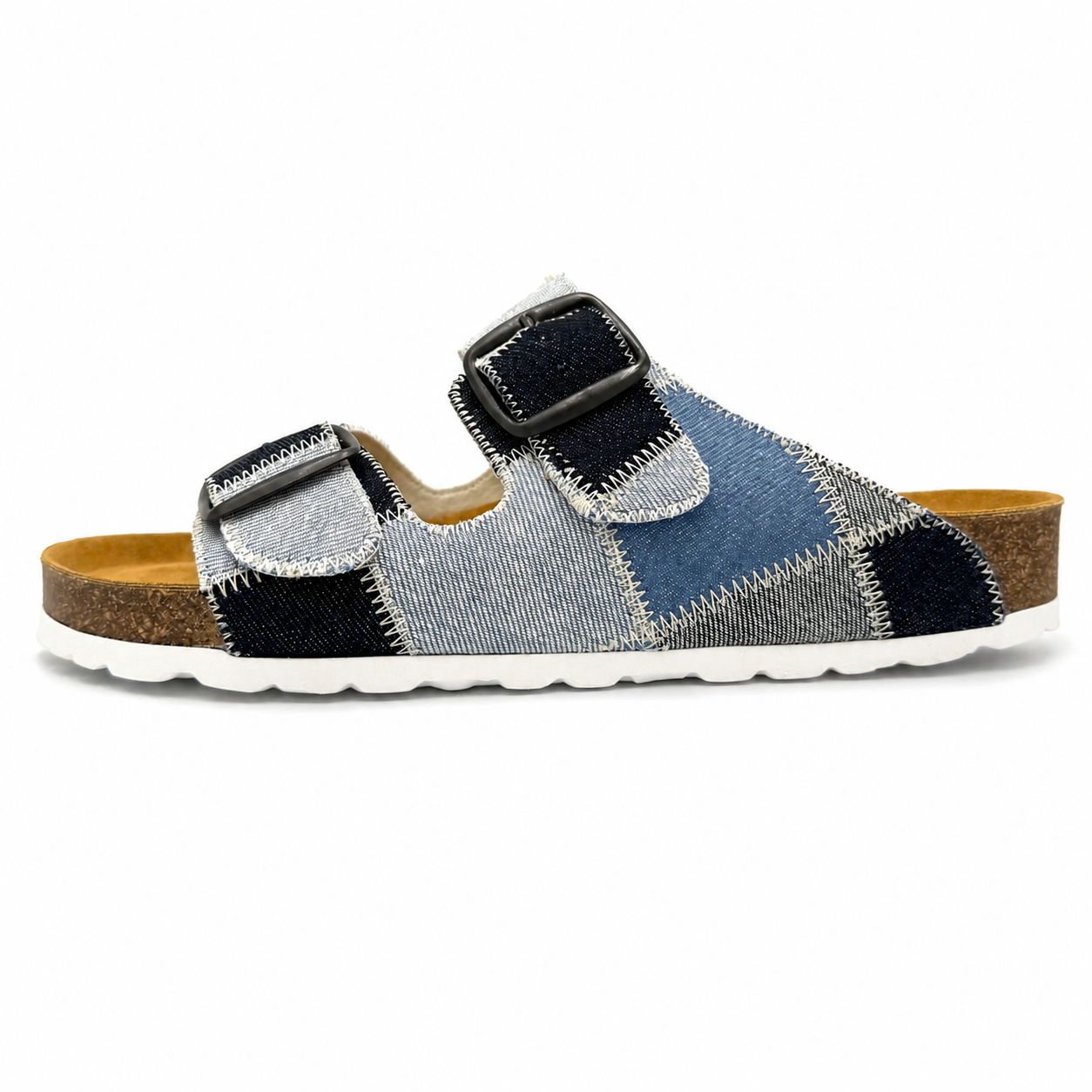 Thora | Denim Patchwork sandal made from patchwork denim